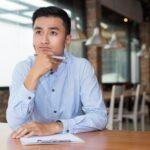 A man pondering a question.